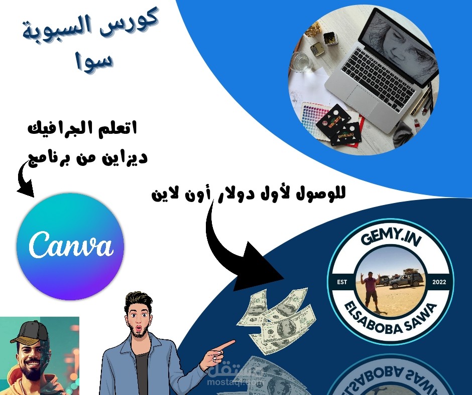 تصميم بوست فيسبوك لكورس السبوبة سوا