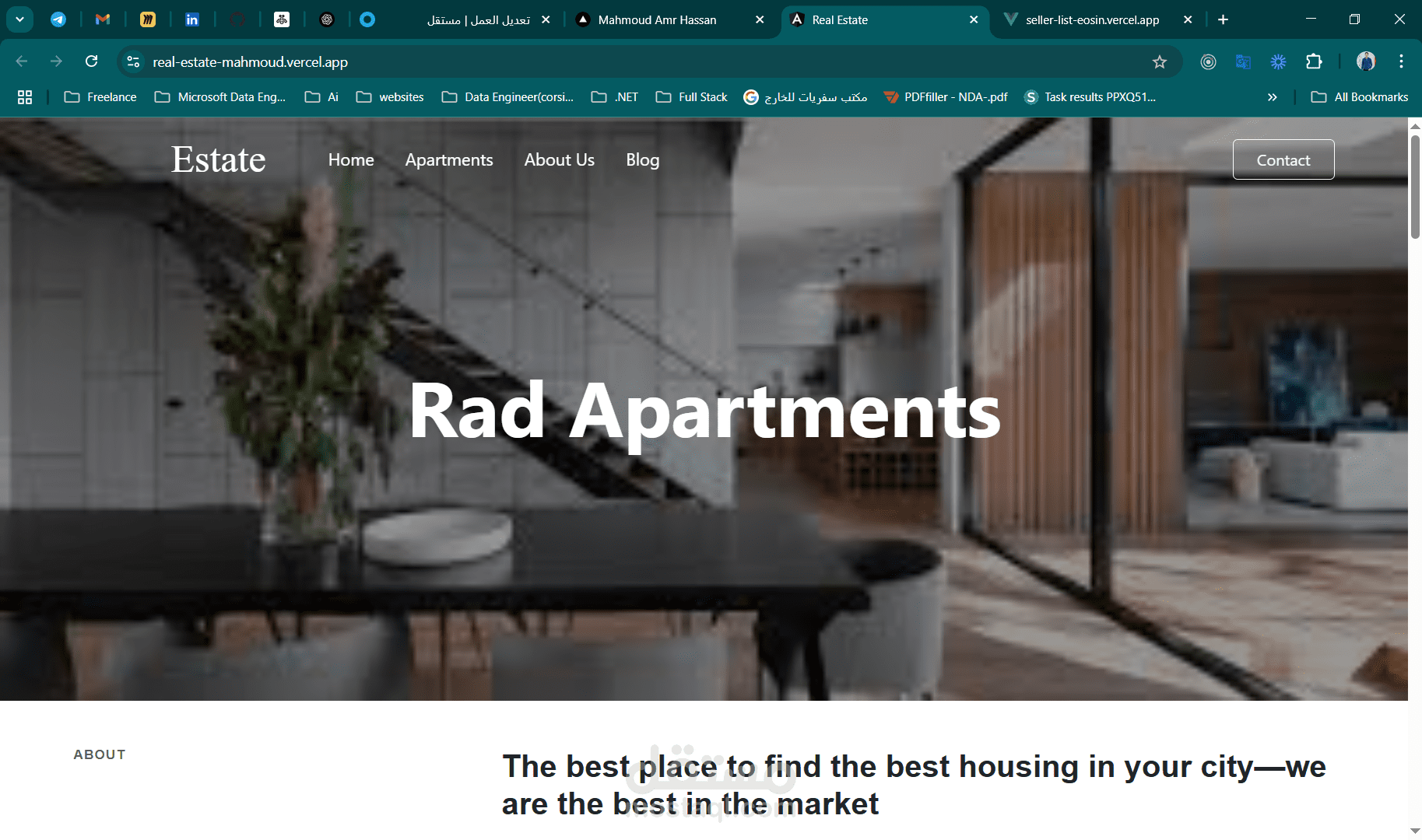 تطبيق العقارات ([Angular, NestJS]Estate Web Application)