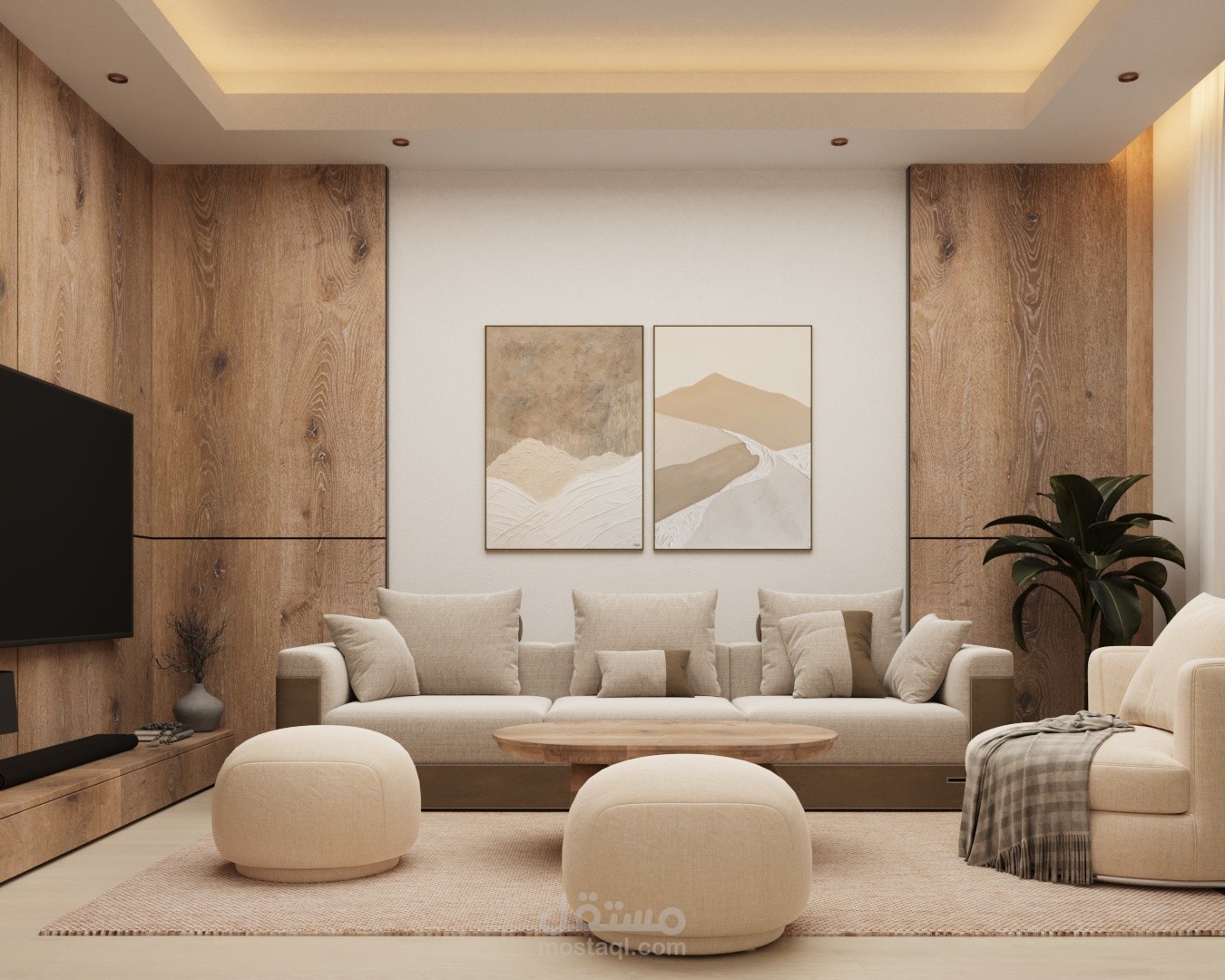 تصميم داخلي لغرفة معيشة