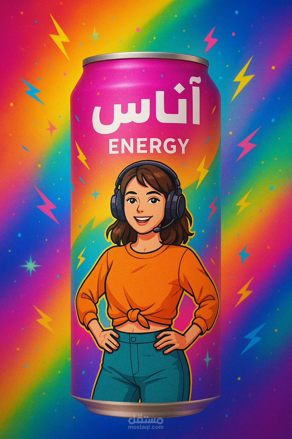 تصميم لمشروب طااقوي "أناس إنرجي – طاقتك بأسلوبك!"