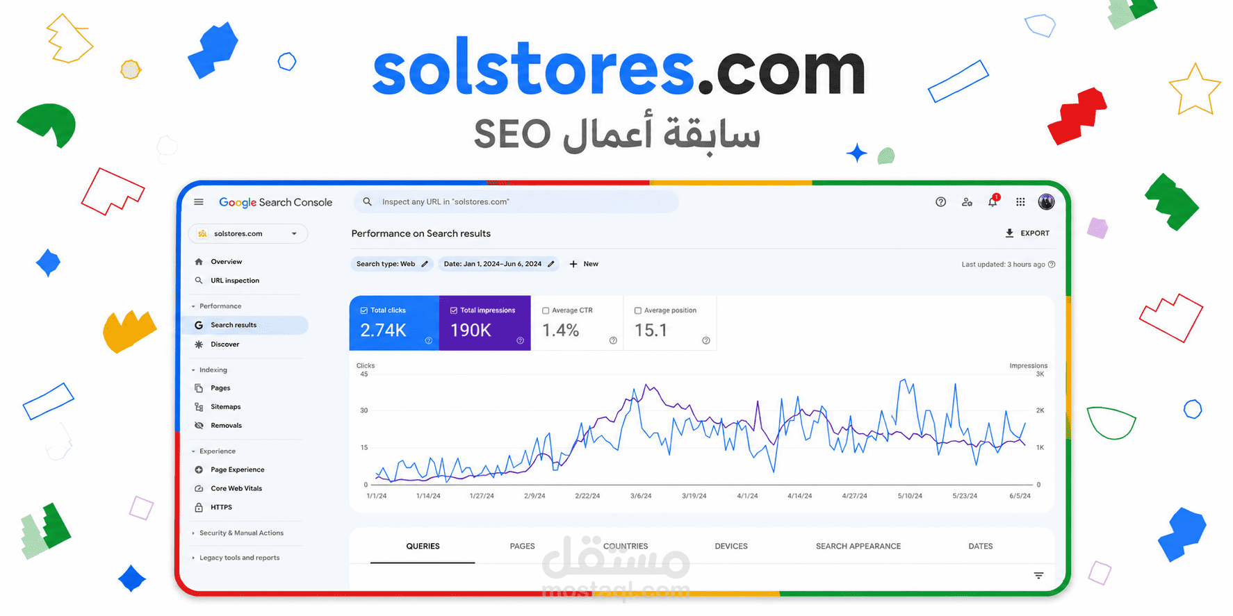 مشروع تحسين محركات البحث لموقع https://www.solstores.com