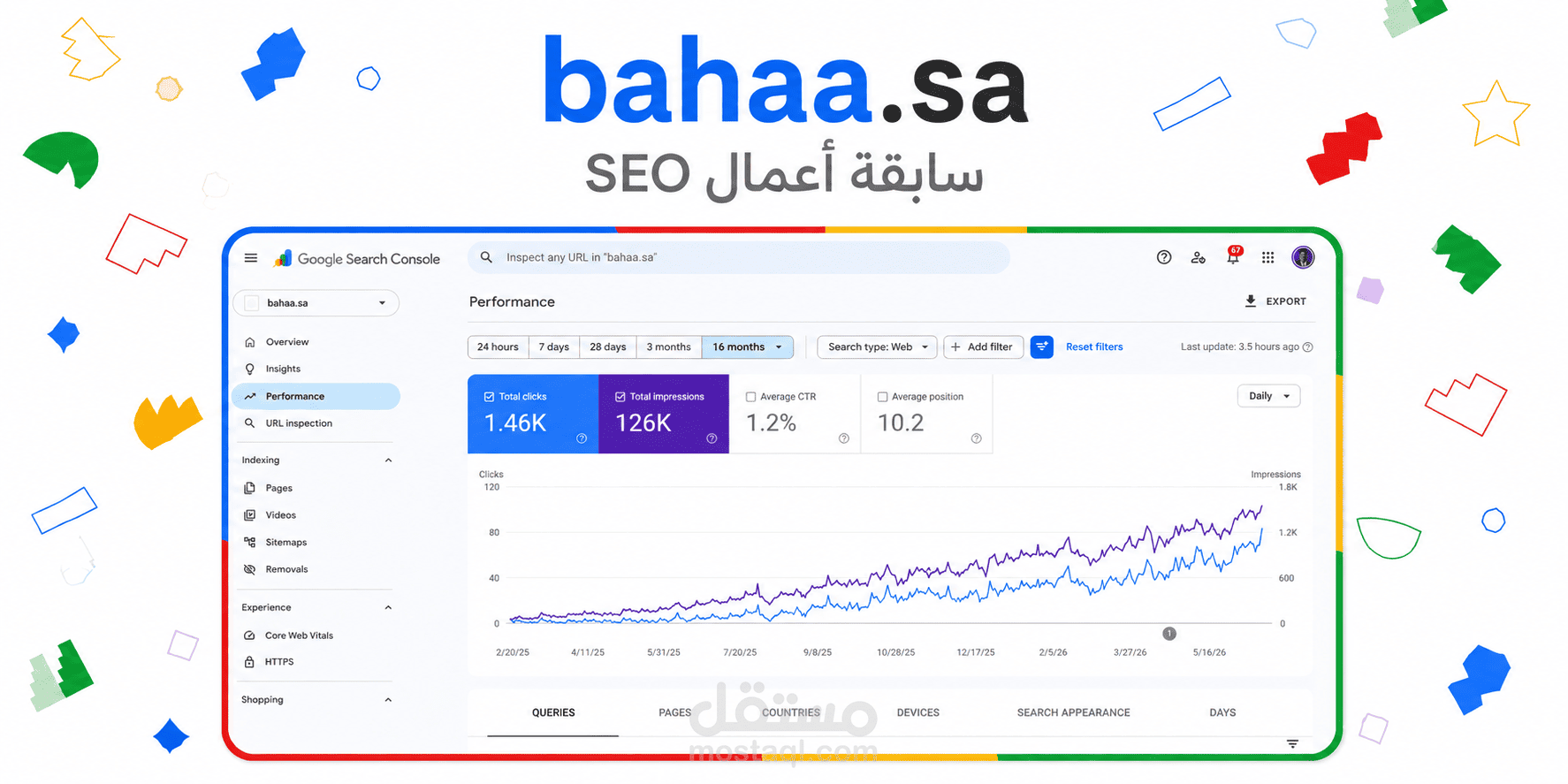 تحسين أداء SEO لمتجر بهاء خلال 16 شهر - bahaa.sa