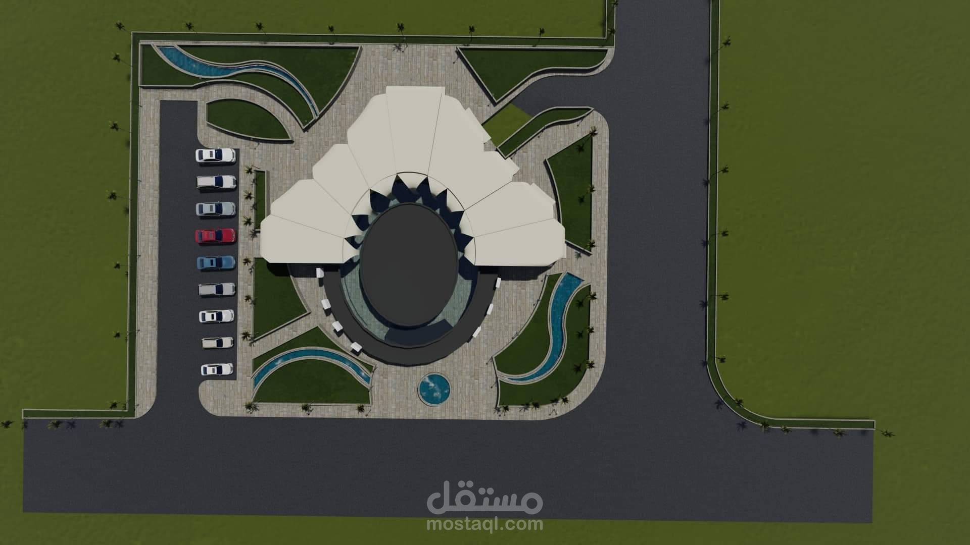 بنك محلي على طريق عام
