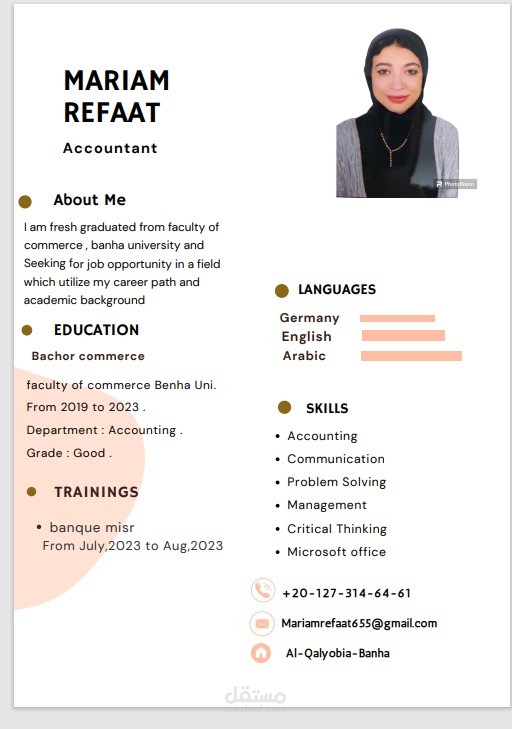 انشاء سيرة ذاتيه بمصر