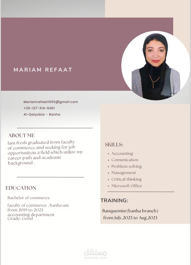 انشاء سيرة ذاتيه لطلبه و موظفين بمصر