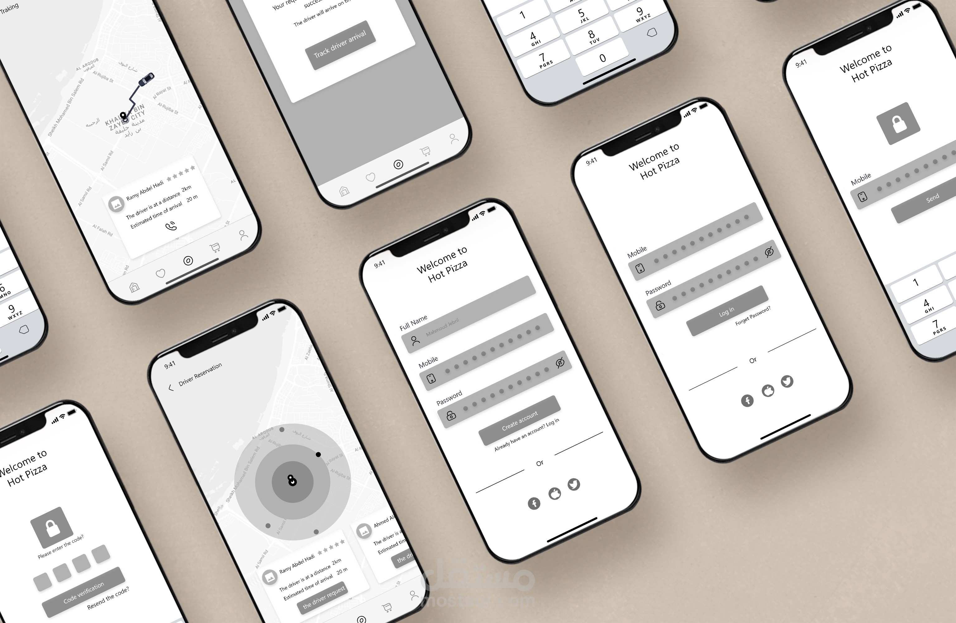 تصميم تطبيق لمطعم بيتزا "Pizza App"
