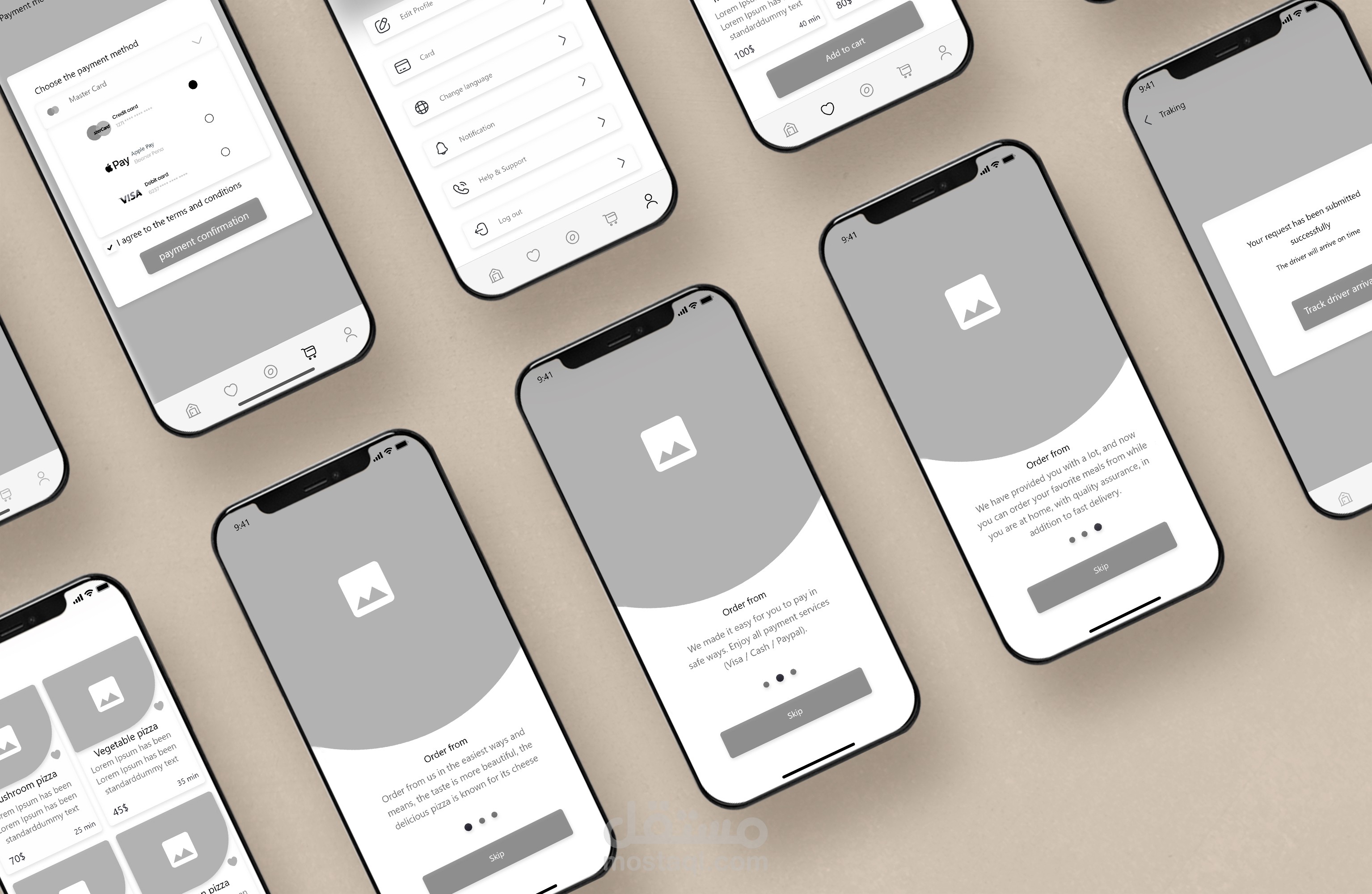 تصميم تطبيق لمطعم بيتزا "Pizza App"