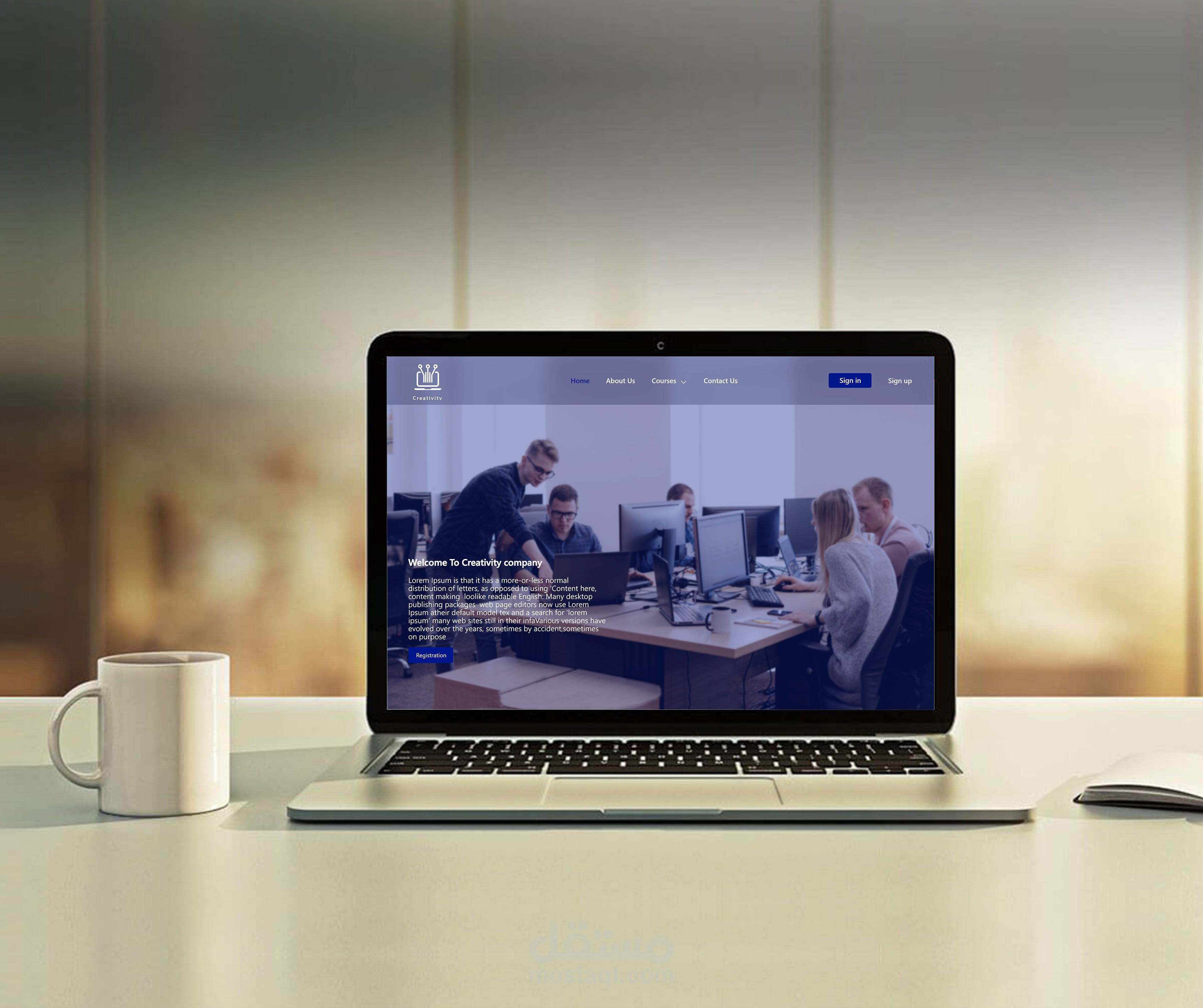 تصميم صفحة هبوط لموقع كورسات Landing Page Courses