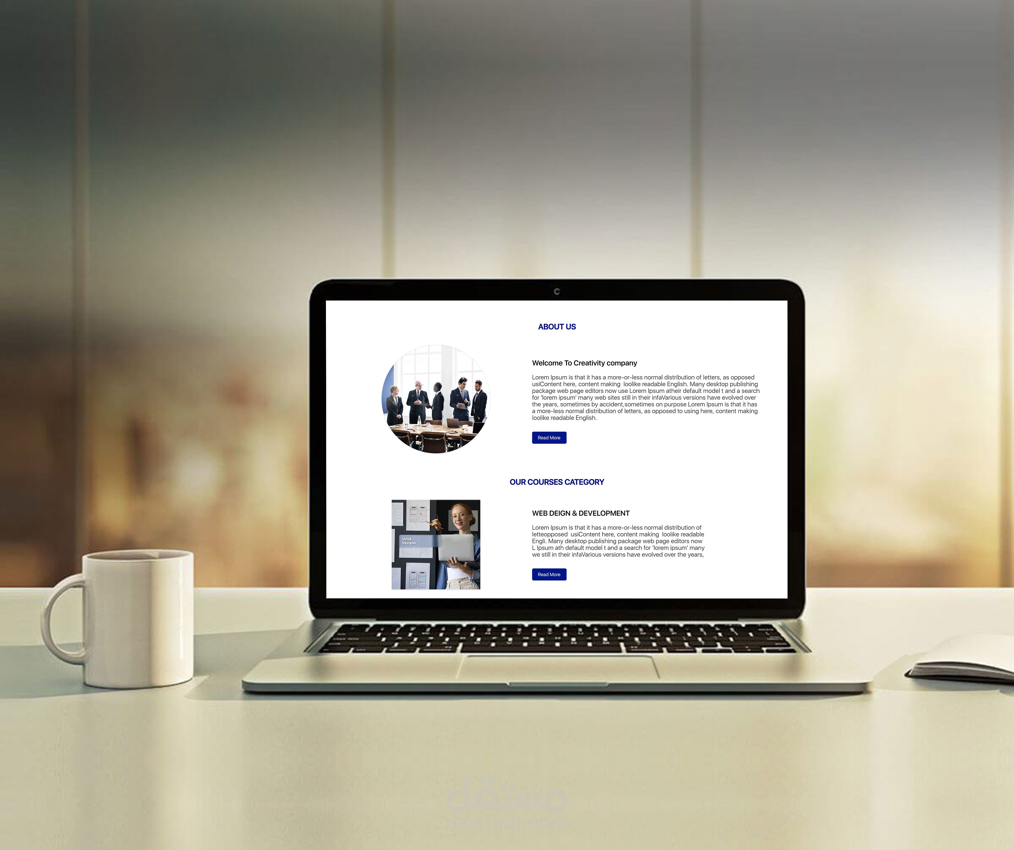 تصميم صفحة هبوط لموقع كورسات Landing Page Courses