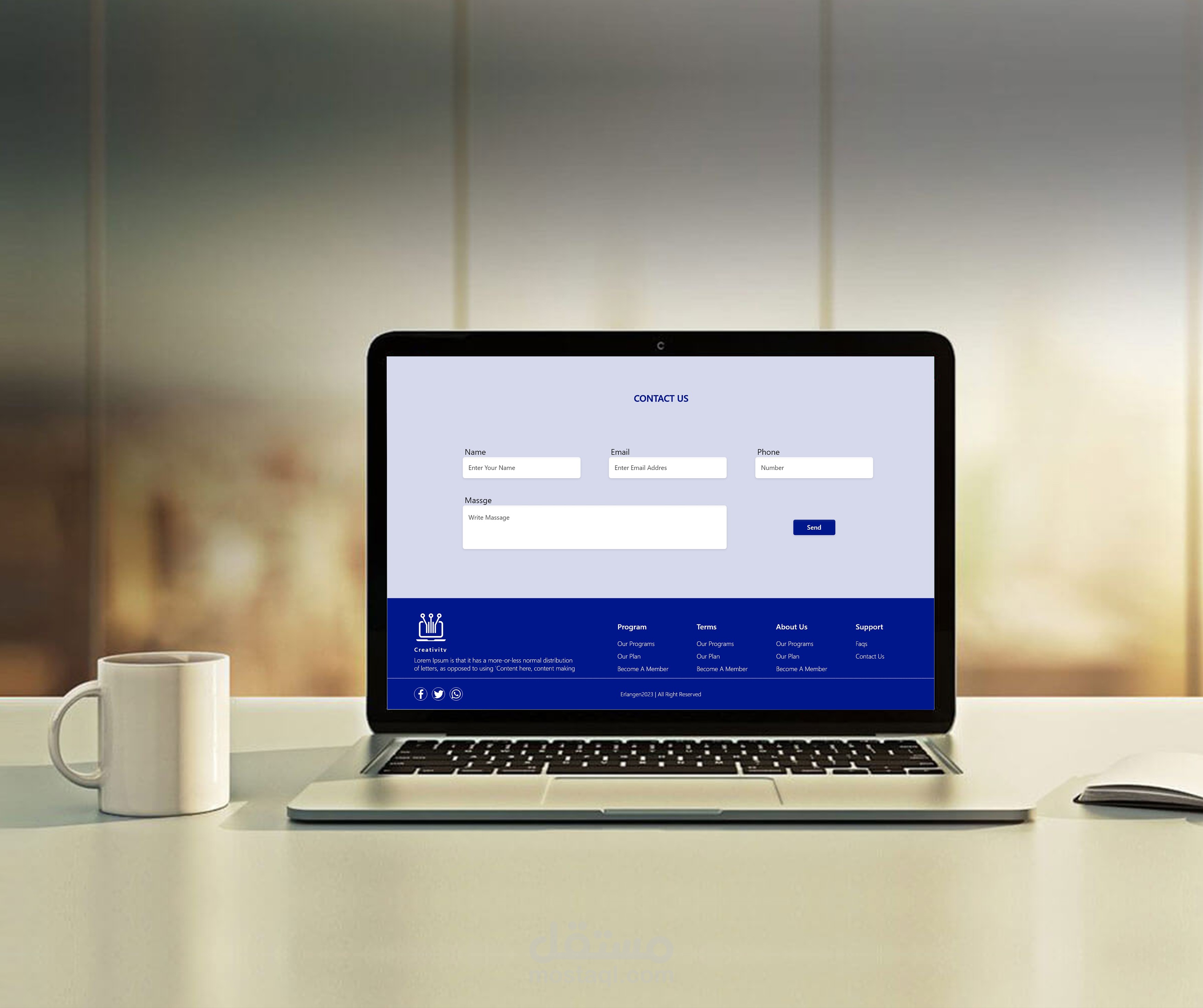 تصميم صفحة هبوط لموقع كورسات Landing Page Courses
