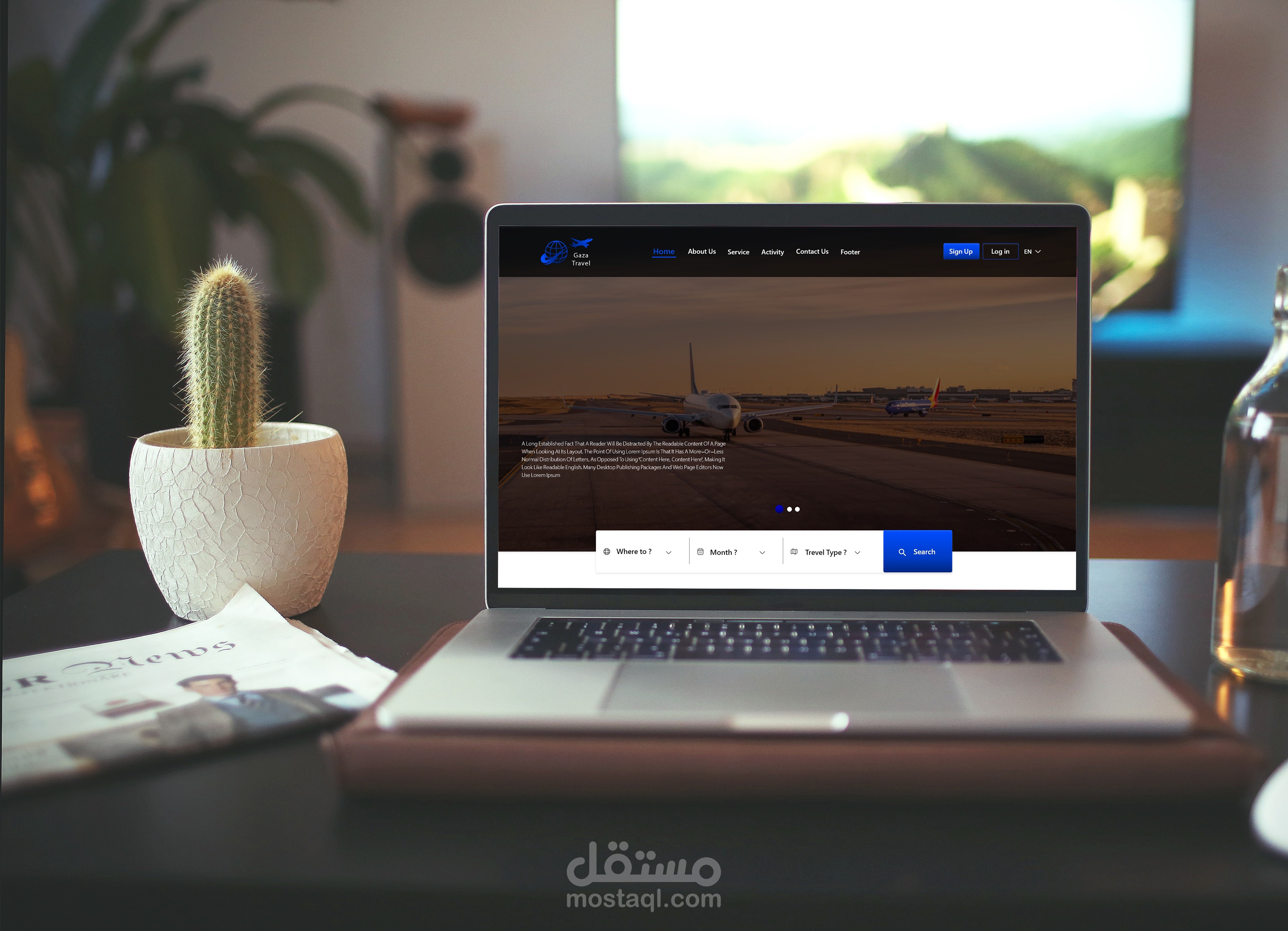 تصميم صفحة هبوط لشركة سفر "Landing Page Travel"