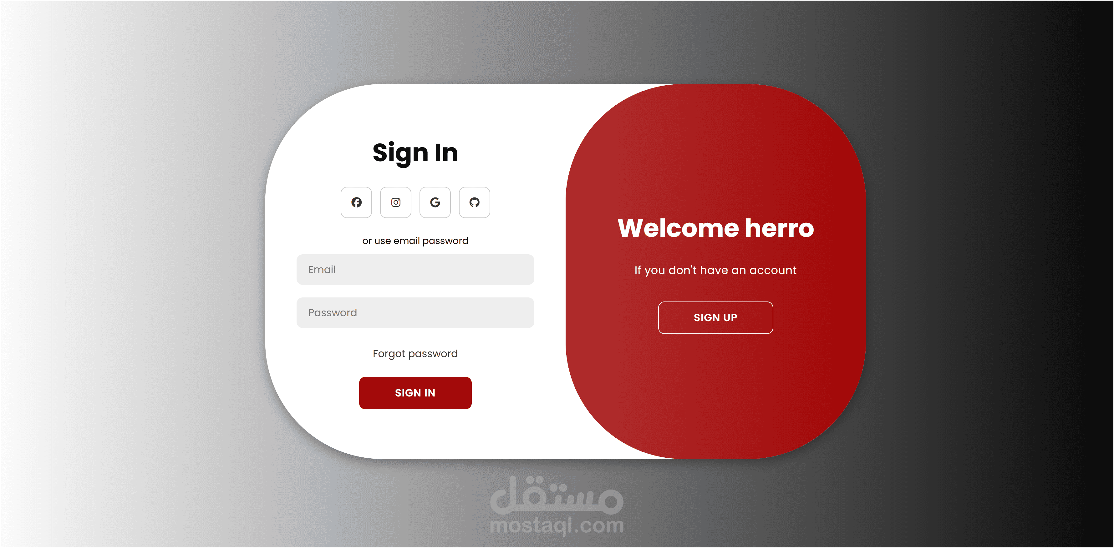 تصميم واجهة تسجيل دخول واشتراك (Login & Signup UI) احترافية وعصرية