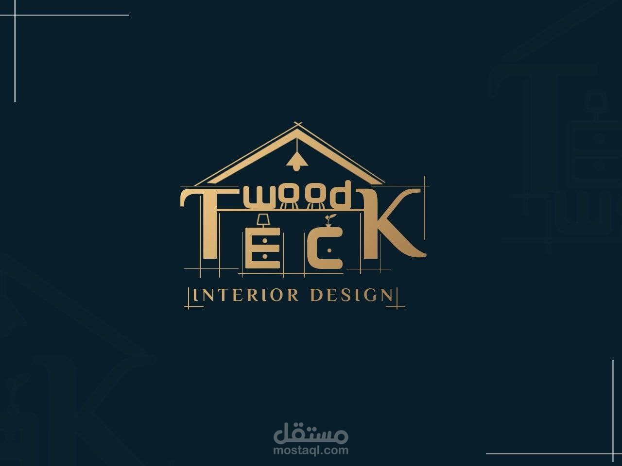 تصميم logo لشركة wood teck السعودية لتصميم الداخلي والاثاث