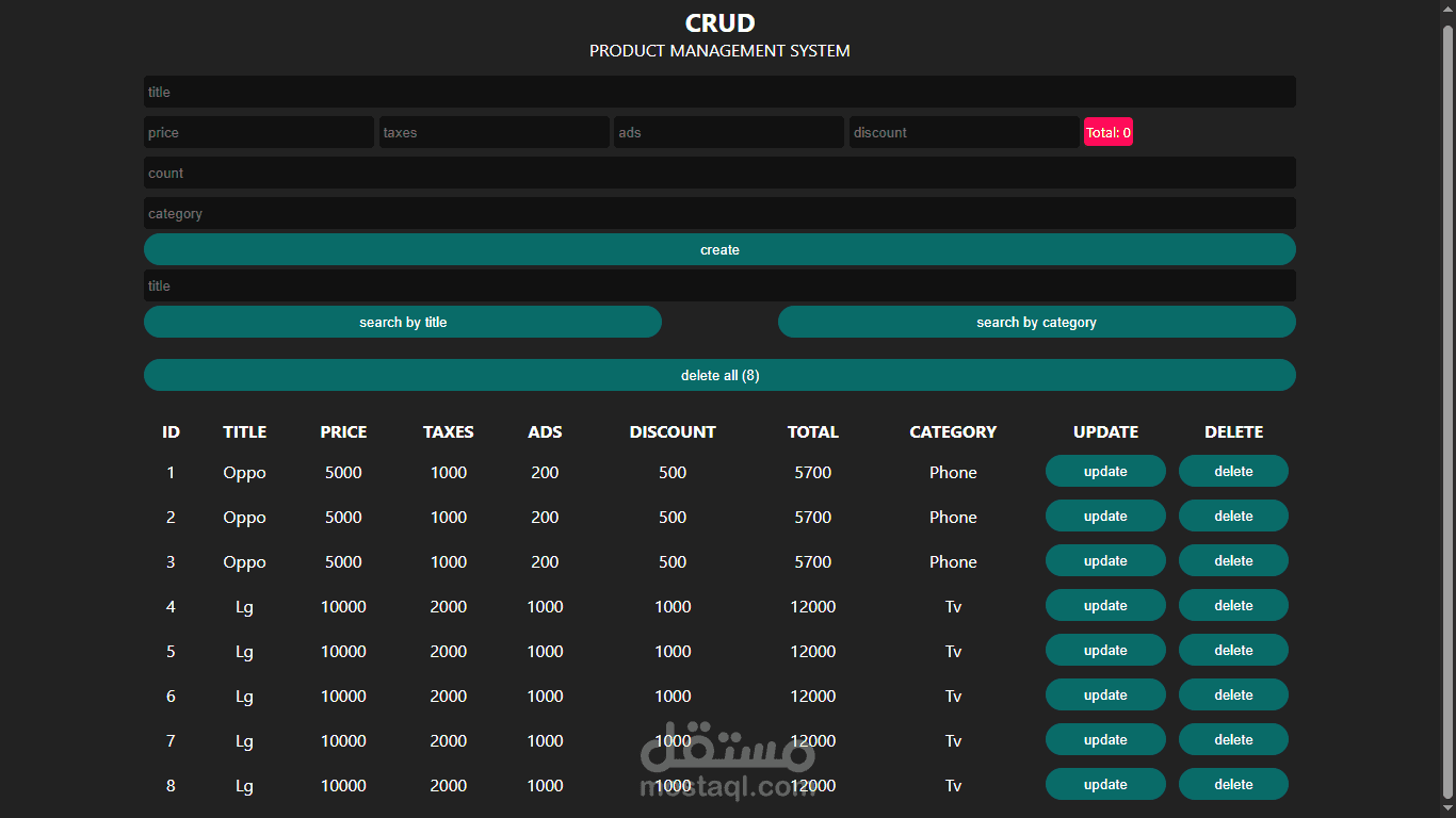 crud web
