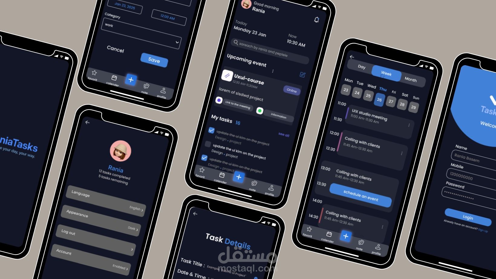 تصميم وتطوير تطبيق إدارة المهام TASKA
