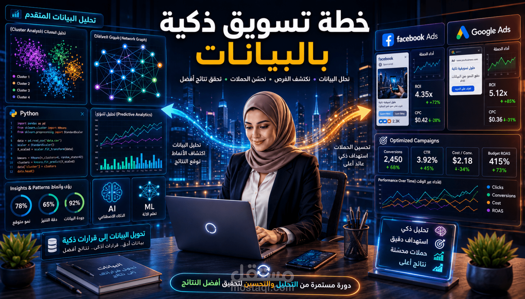 إعداد خطة تسويقية متكاملة ومبنية على تحليل البيانات لمشروعك