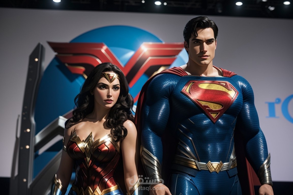 Super Man With Wonder Woman Wallpaper