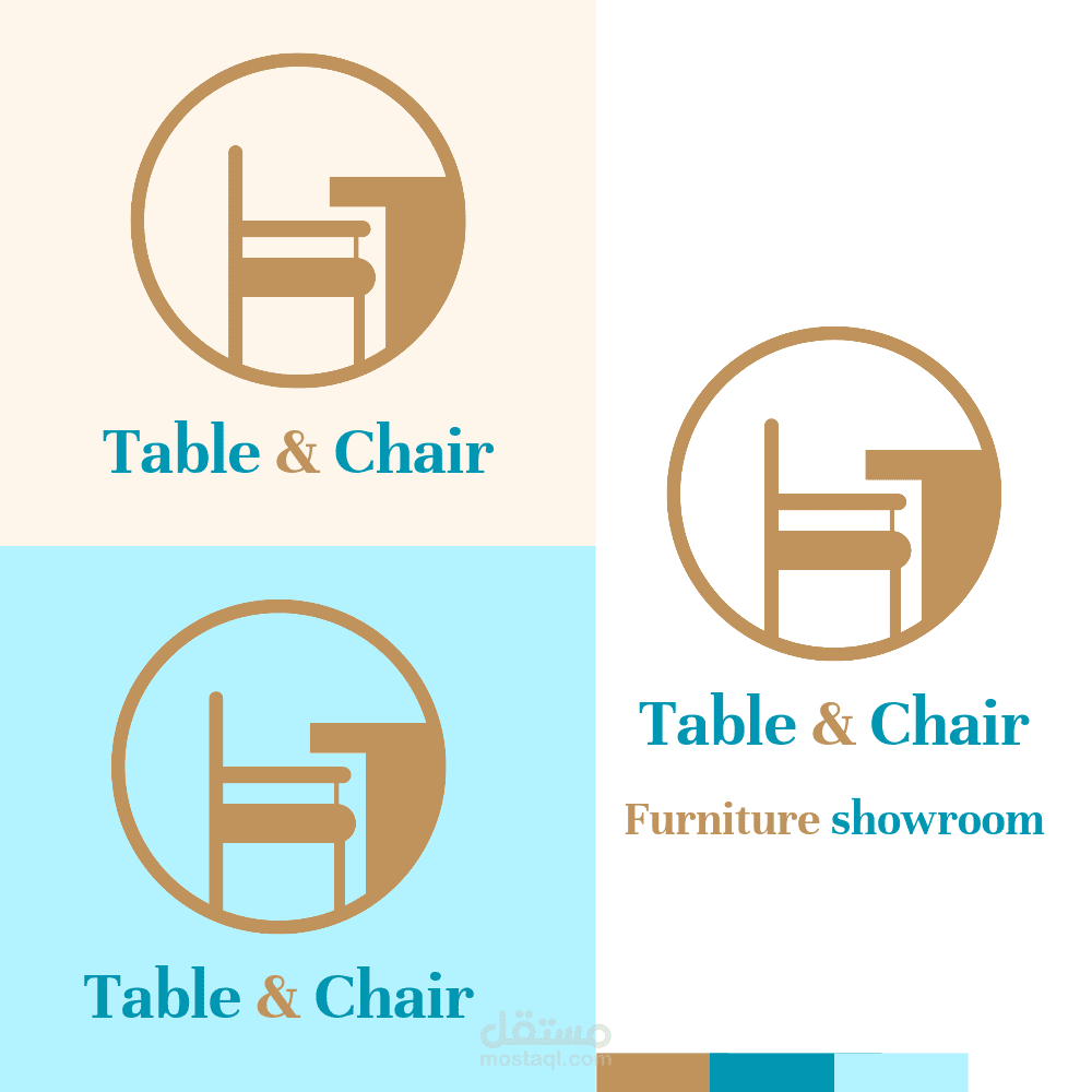 تصميم شعار لمعرض بيع الأثاث بإسم Table & Chair