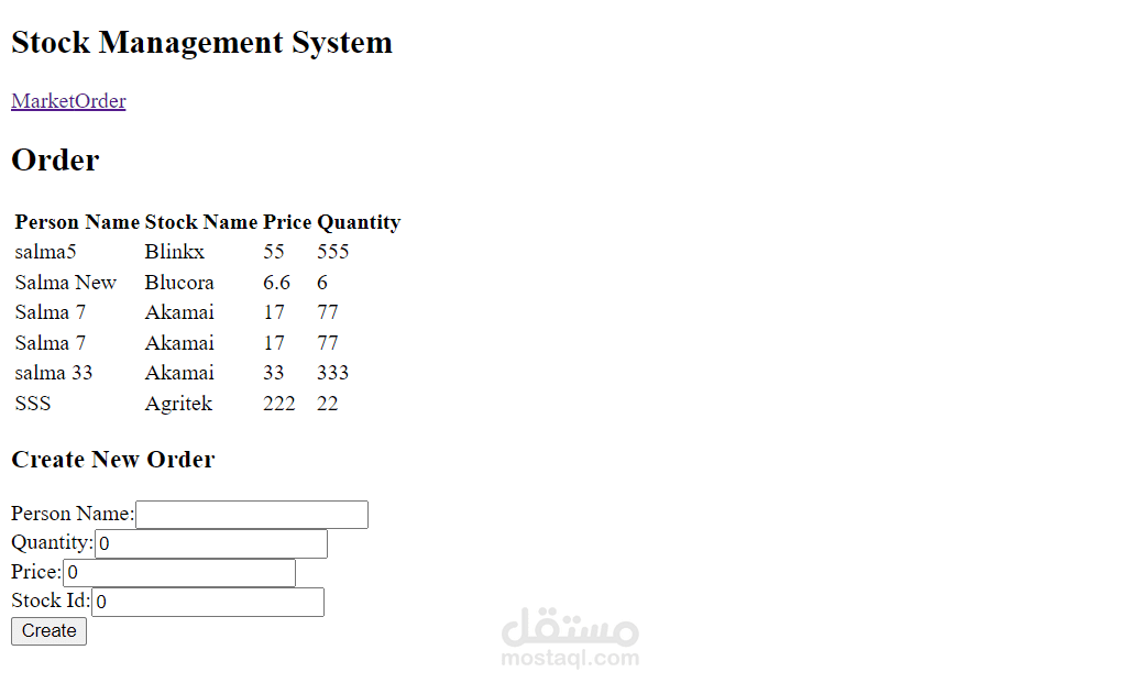 Stocks Management System