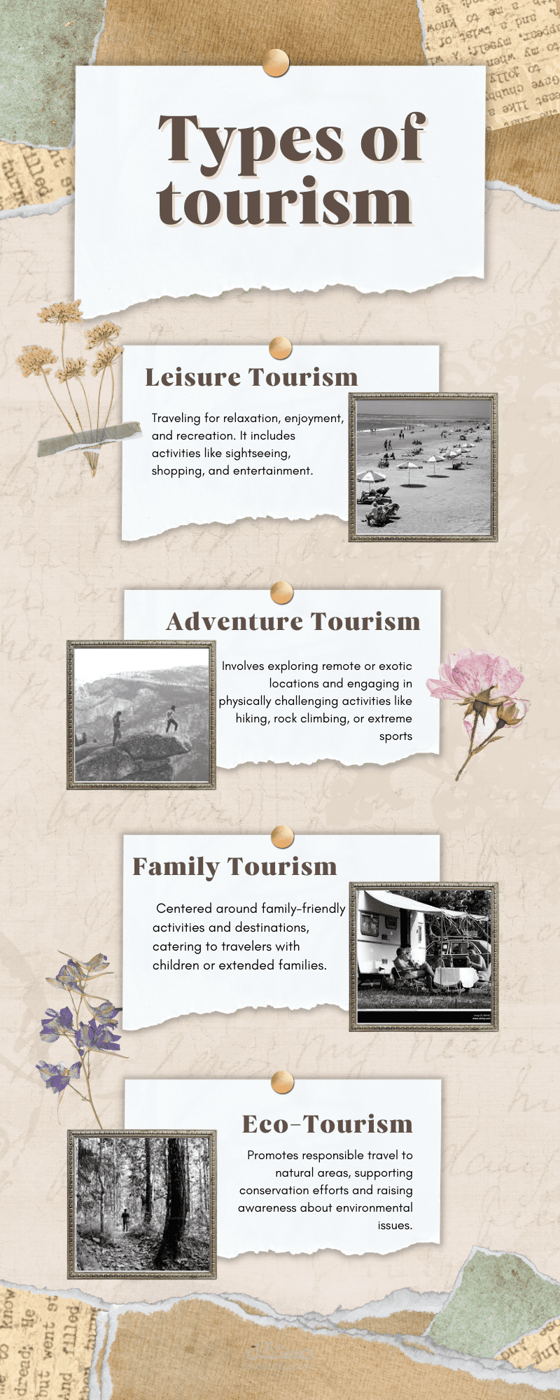 تصميم infographic اخترافي وسهل الفهم عن انواع السياحه