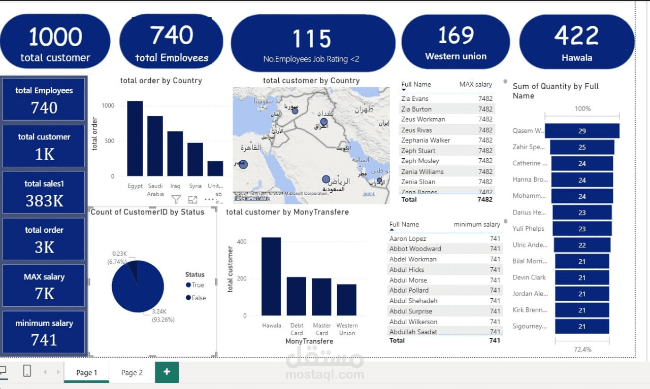 بيانات عملاء لاحد مواقع البيع+صافي المبيعات+رسم توضحي