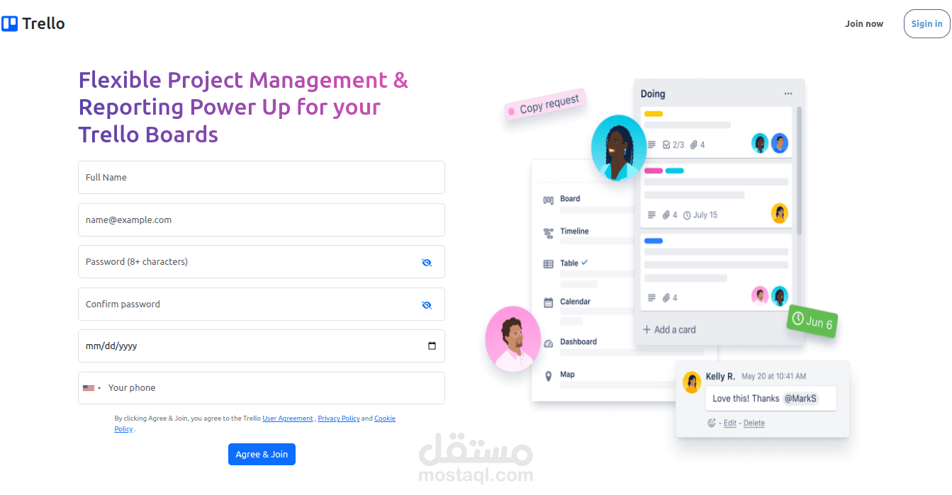 مشروع استنساخ مبسط لتطبيق Trello