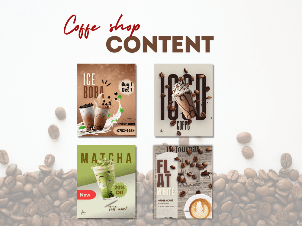 تصميمات "coffe shop" بإستخدام كانفا .