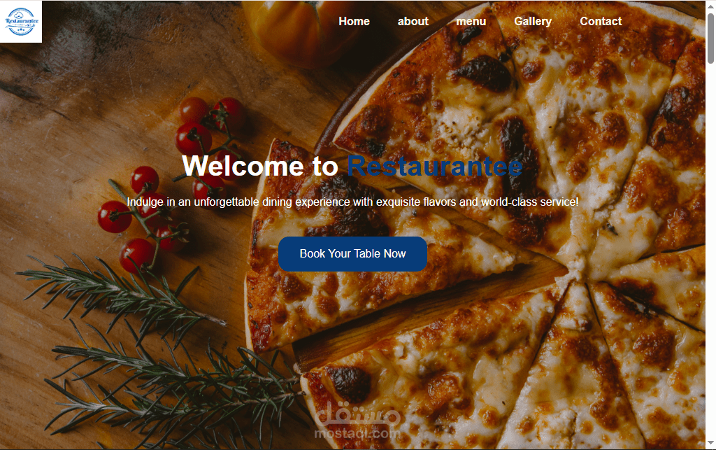 Restaurantee - موقع مطعم متكامل بتصميم عصري