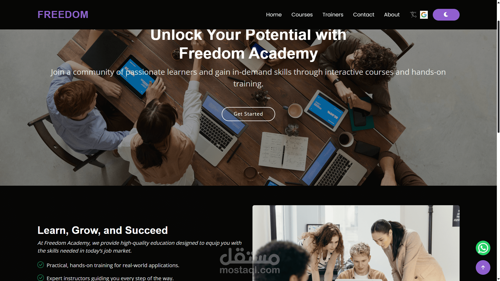 Freedom Academy Language Course Website