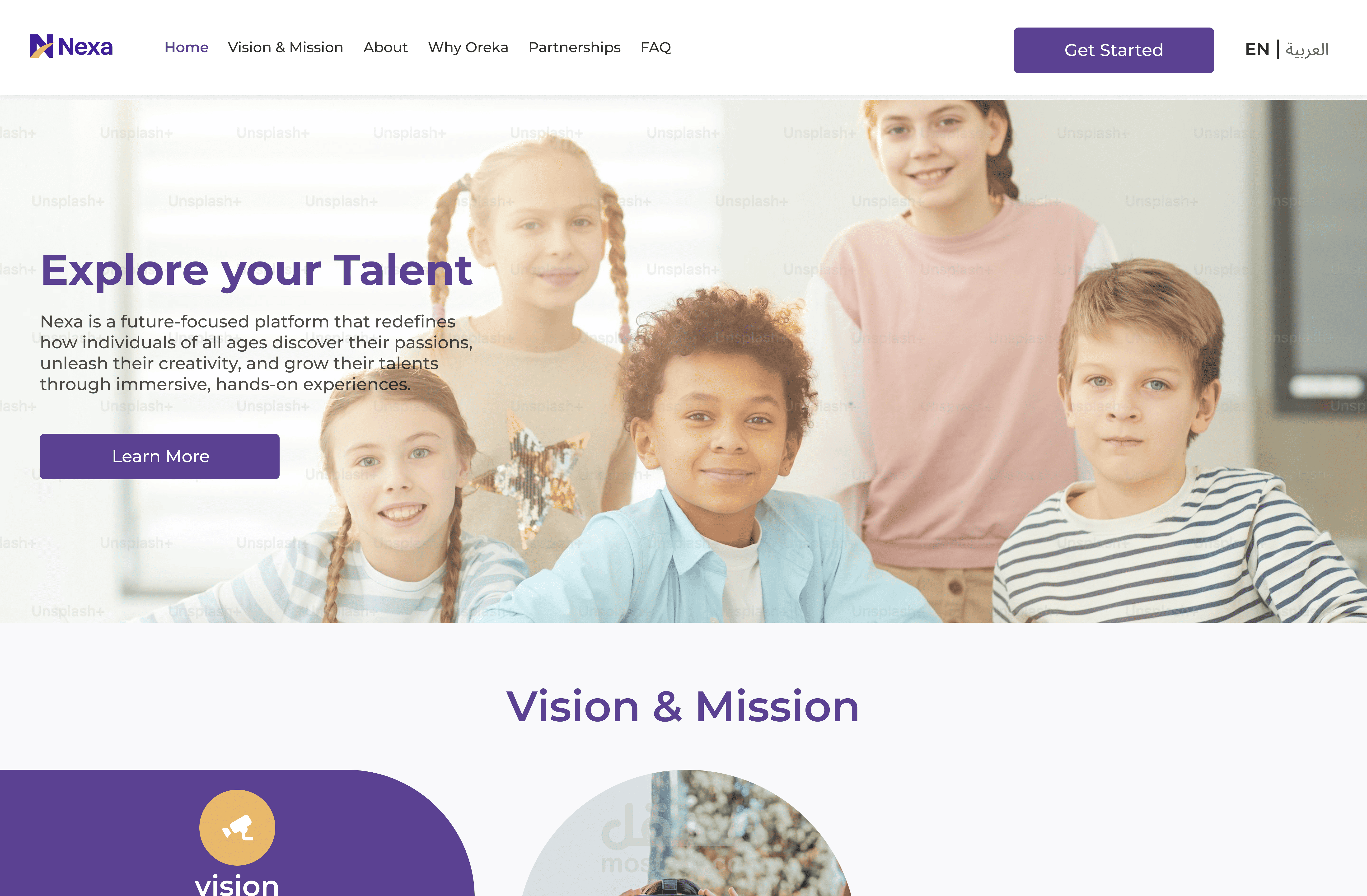 تصميم واجهة منصة Nexa التعليمية | UI/UX Landing Page