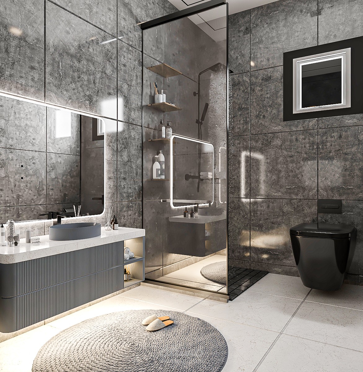 تصميم حمام على الطراز الحديث