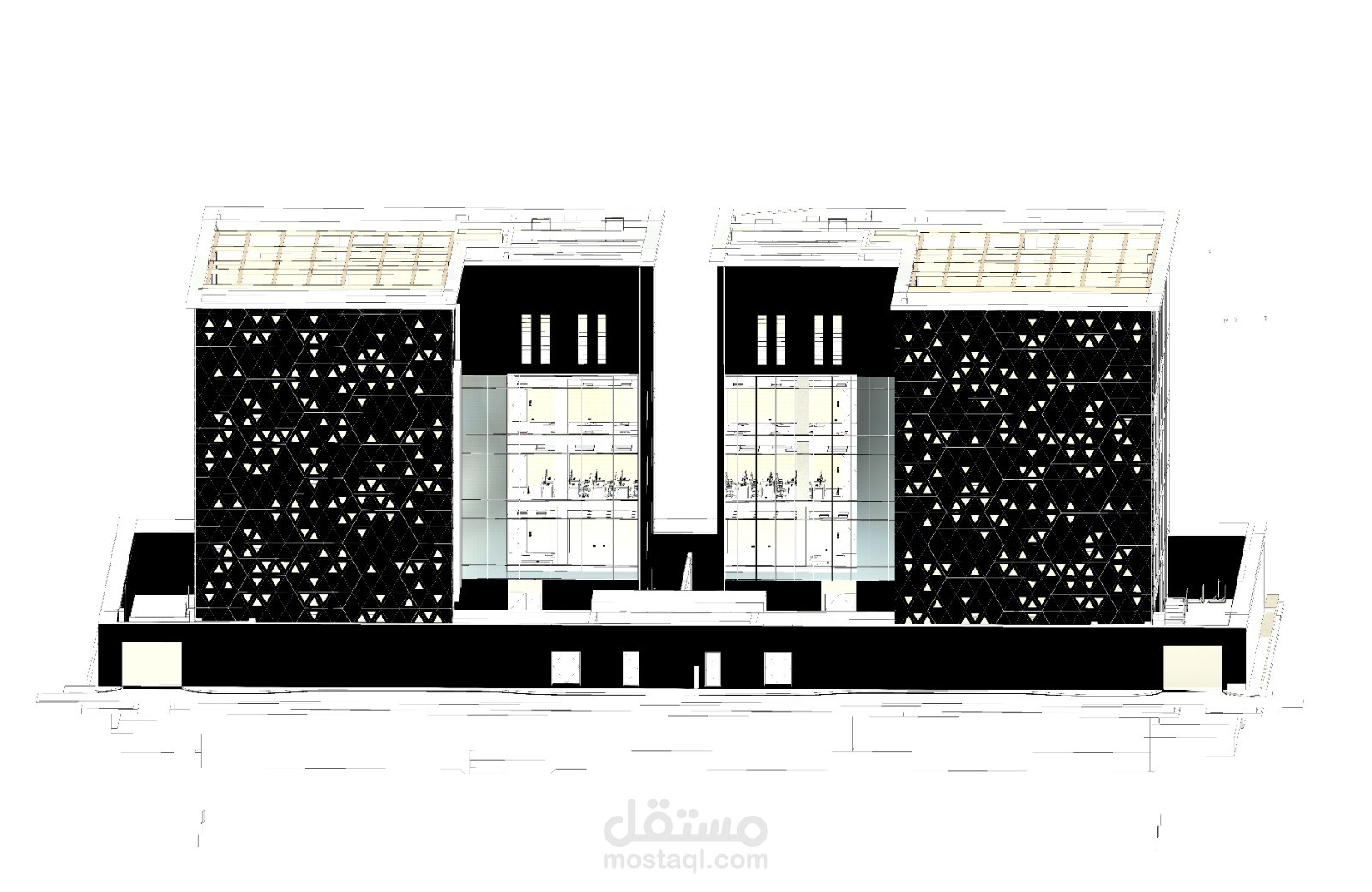مدرسة قمت بعمل تصميم المخططات الكهربائية لها بالكامل علي برنامج RIVET