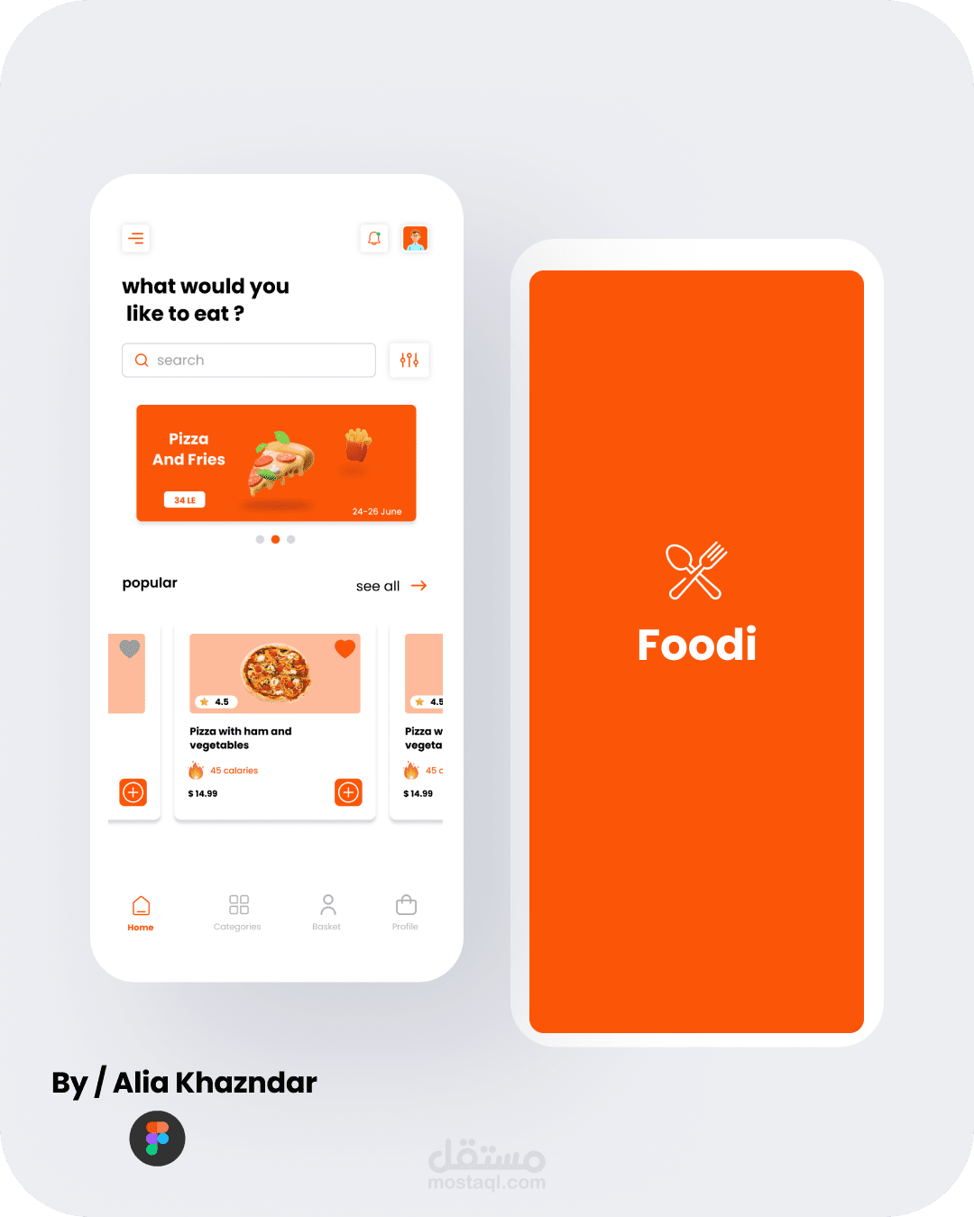 تصميم UI/UX لتطبيق طلب الطعام Foodi
