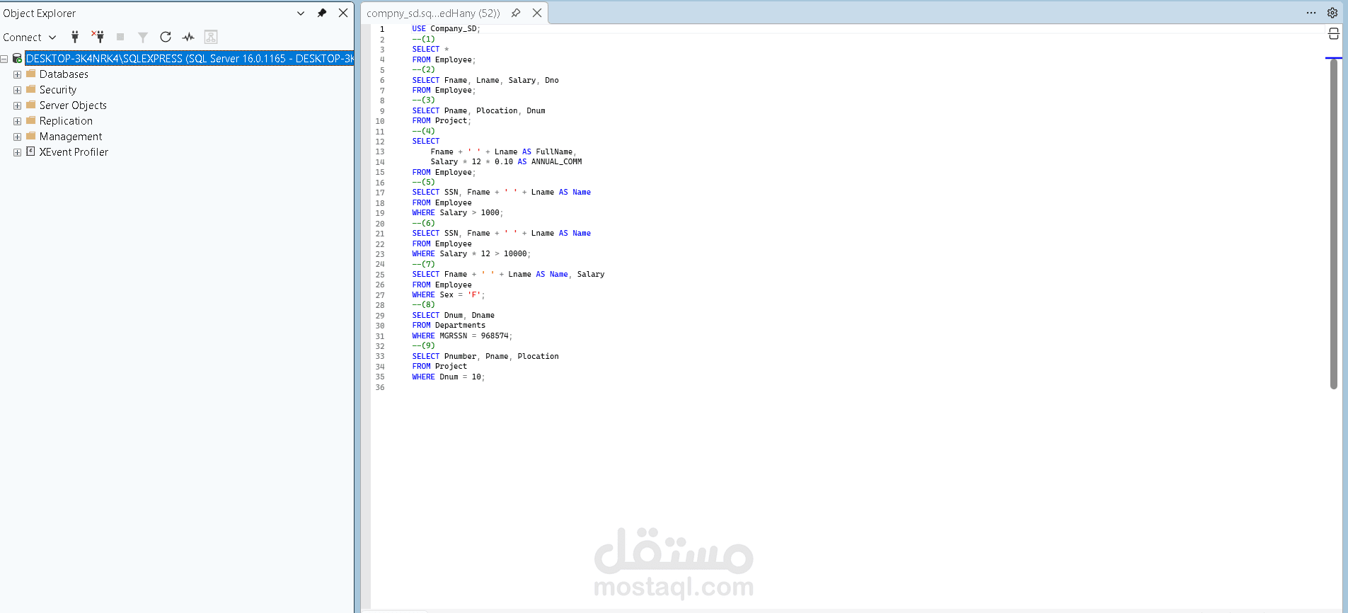 تحليل واستخراج بيانات من قاعدة بيانات SQL وكتابة استعلامات احترافية
