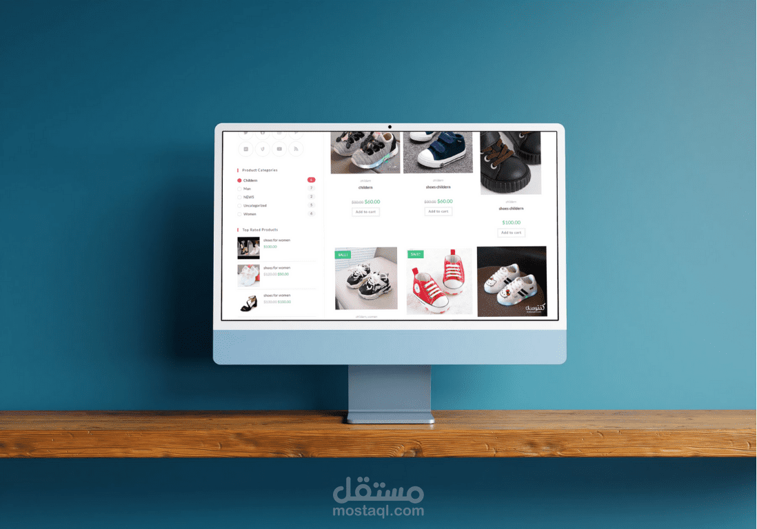 متجر اللكتروني ووردبريس WordPress لبيع الاحذيه اون لاين