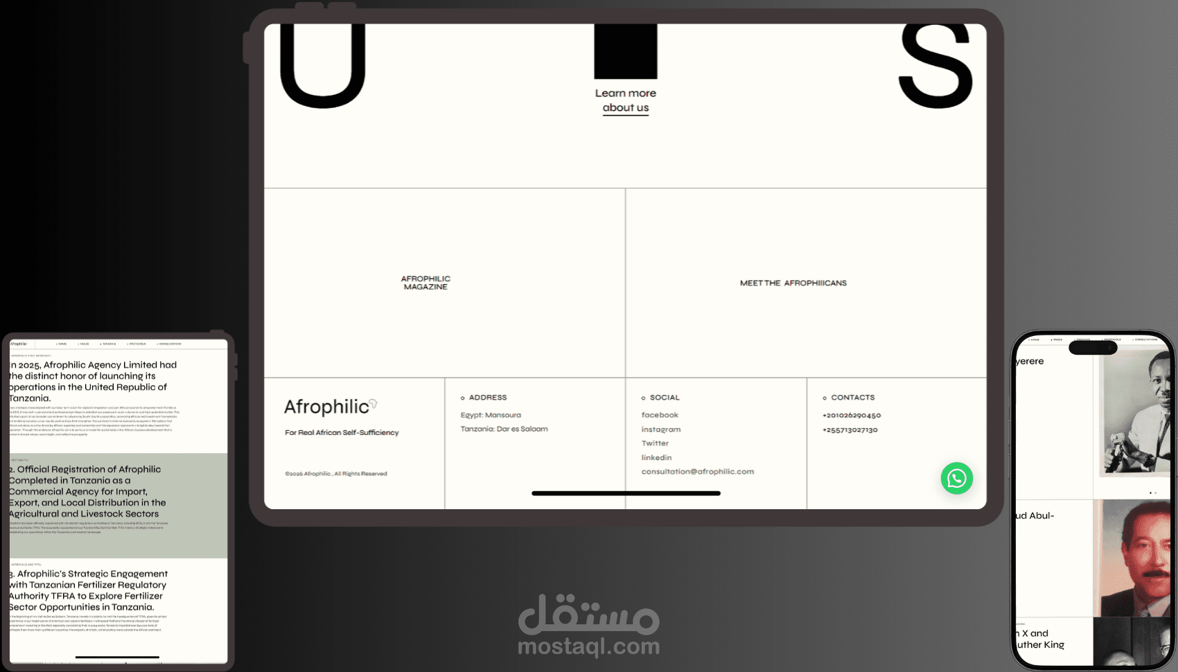 موقع ووردبريس لوكالة تجارية دولية — Afrophilic Agency