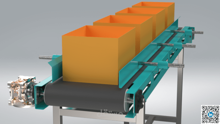 ناقل PVC أفقي جاهز للتصنيع – SOLIDWORKS 2025