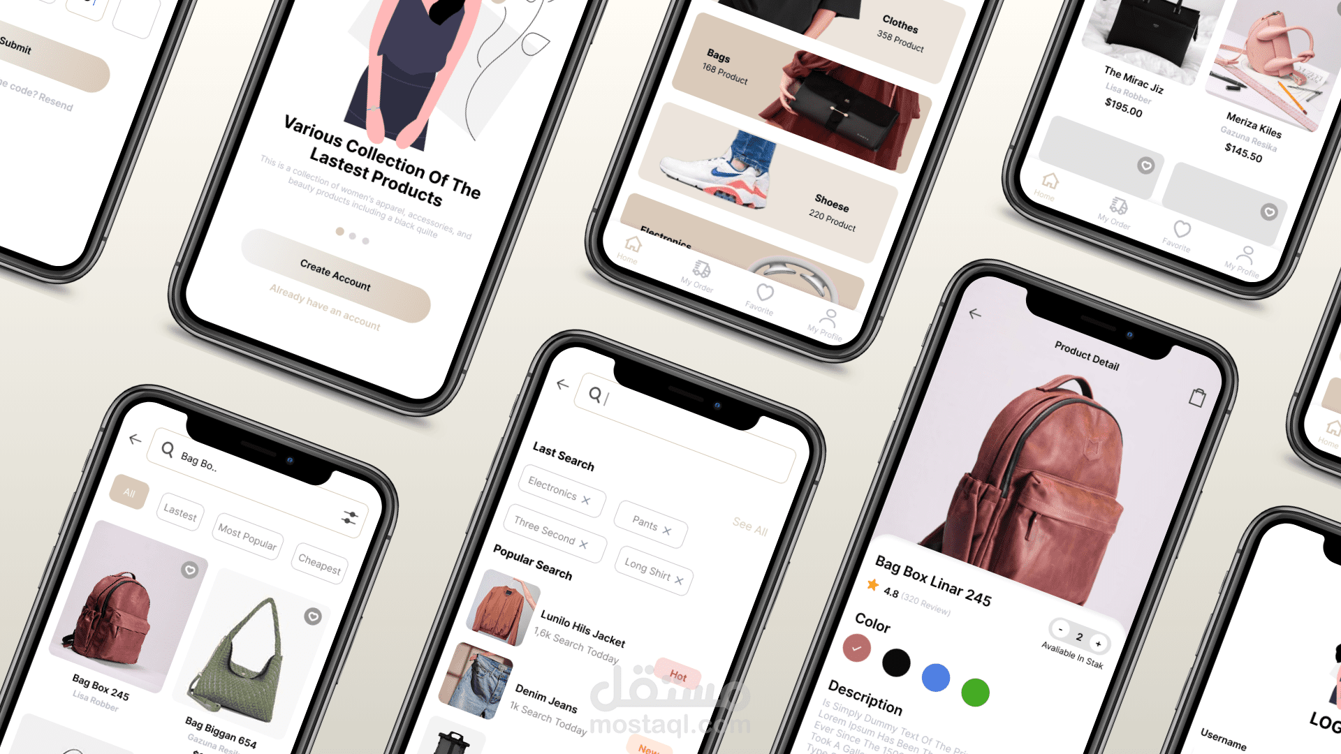 تصميم واجهات متجر خاص بال fashion بواسطة figma