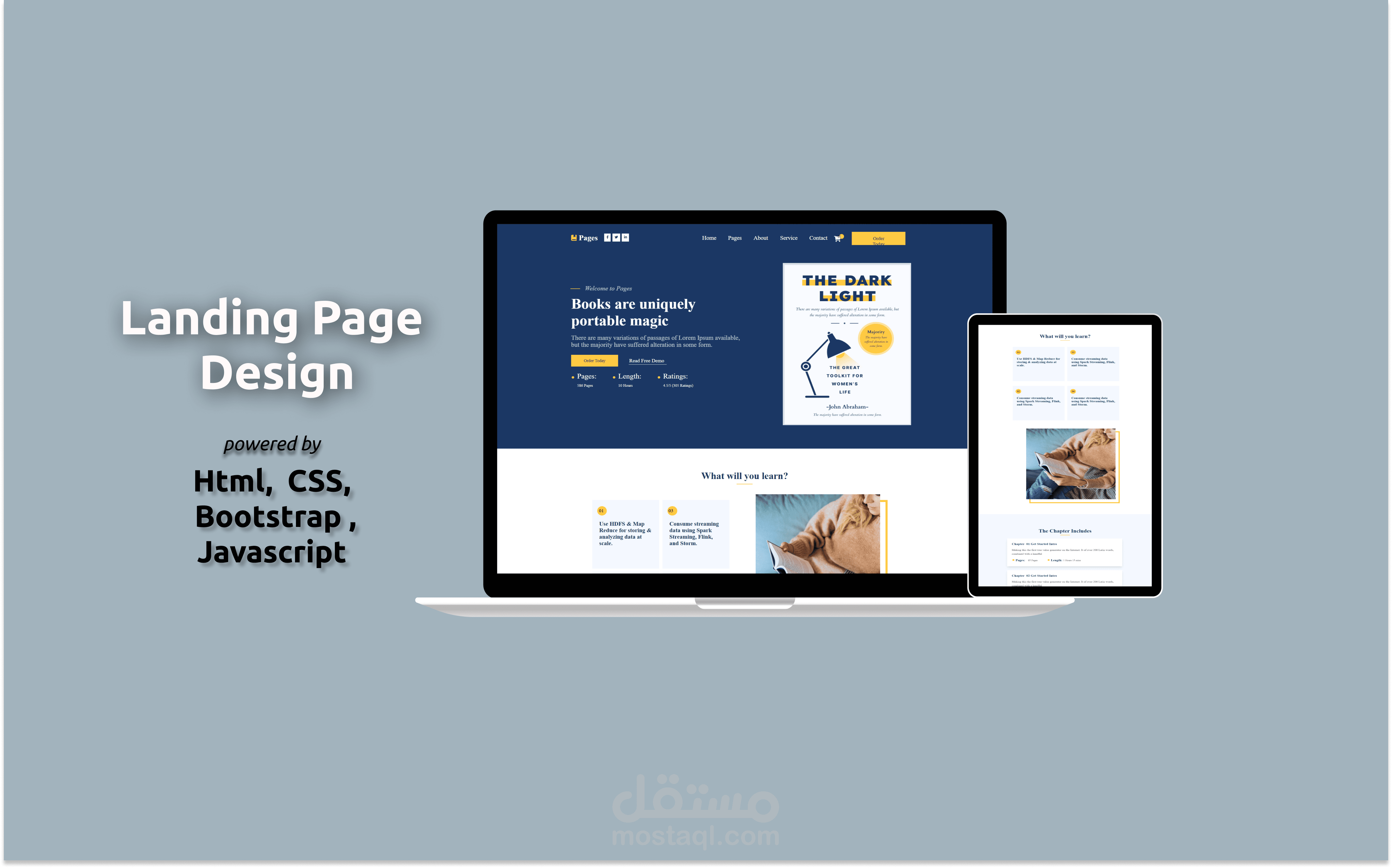 تصميم صفحة هبوط (Landing Page).