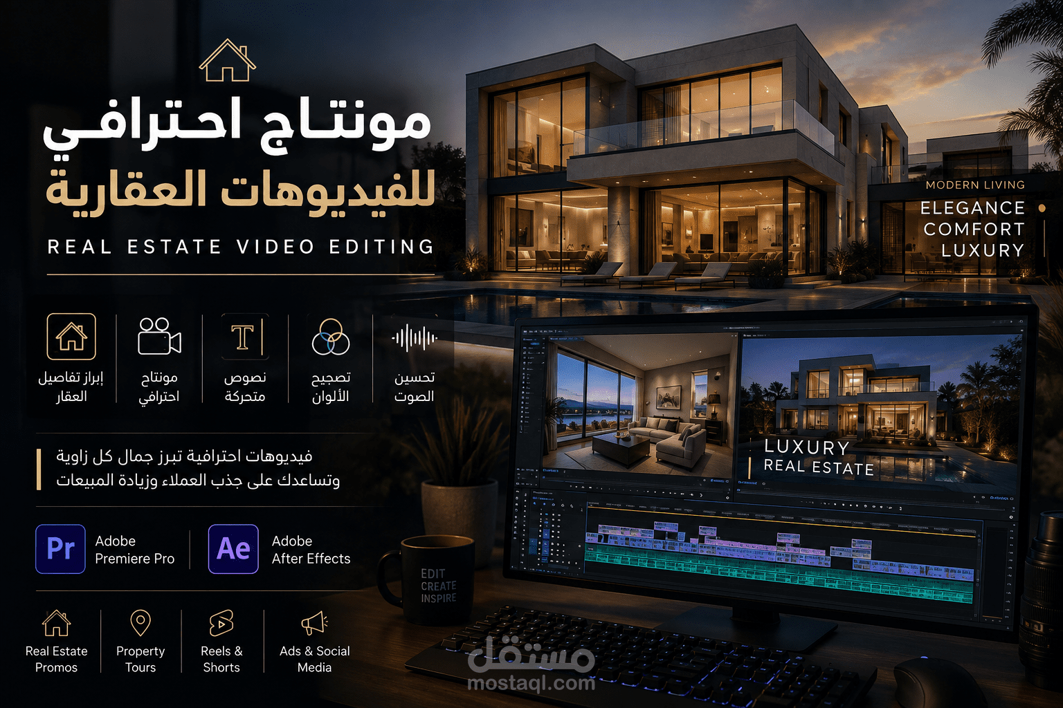 مونتاج احترافي للفيديوهات العقارية | Real Estate Video Editing