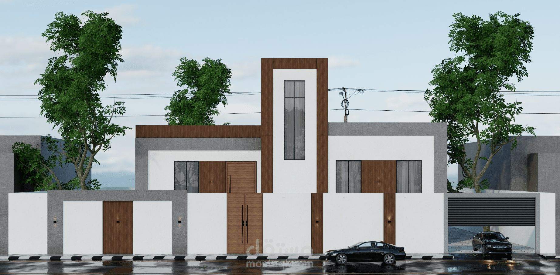 إعادة تصميم وتجديد واجهة لبيت قديم على الطراز المودرن في المملكة العربية السعودية يوجد صور قبل وبعد