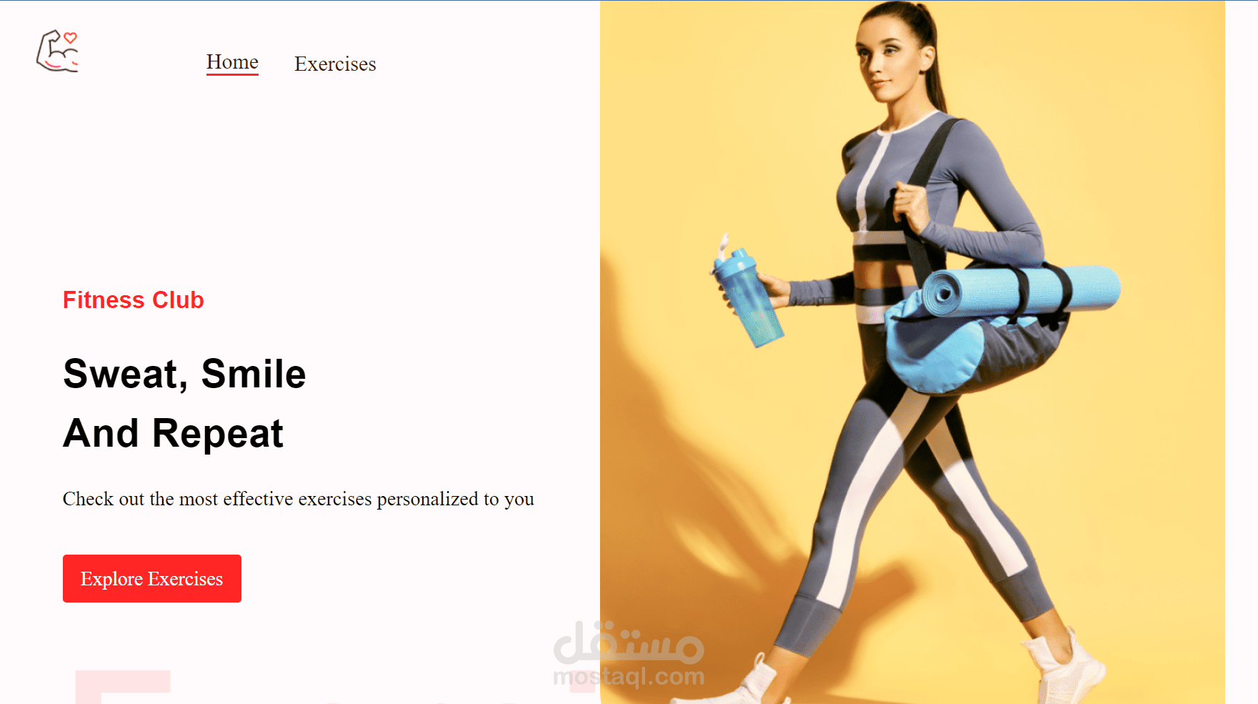 Fitness Club with Exercises using React