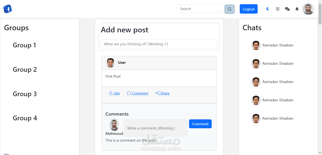 Facebook clone