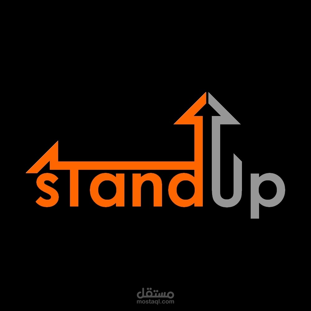 تصميم شعار StandUp بخلفية سوداء