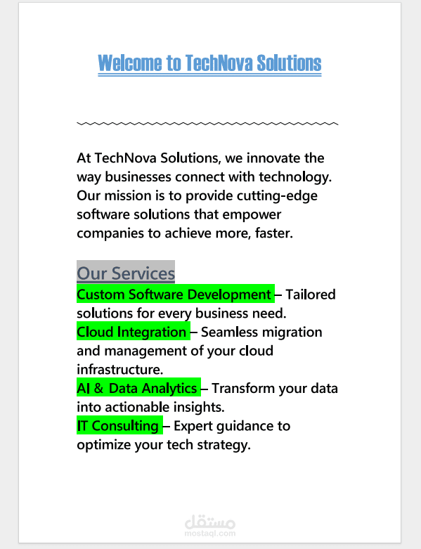 Marketing Brochure Translation – English to Arabic