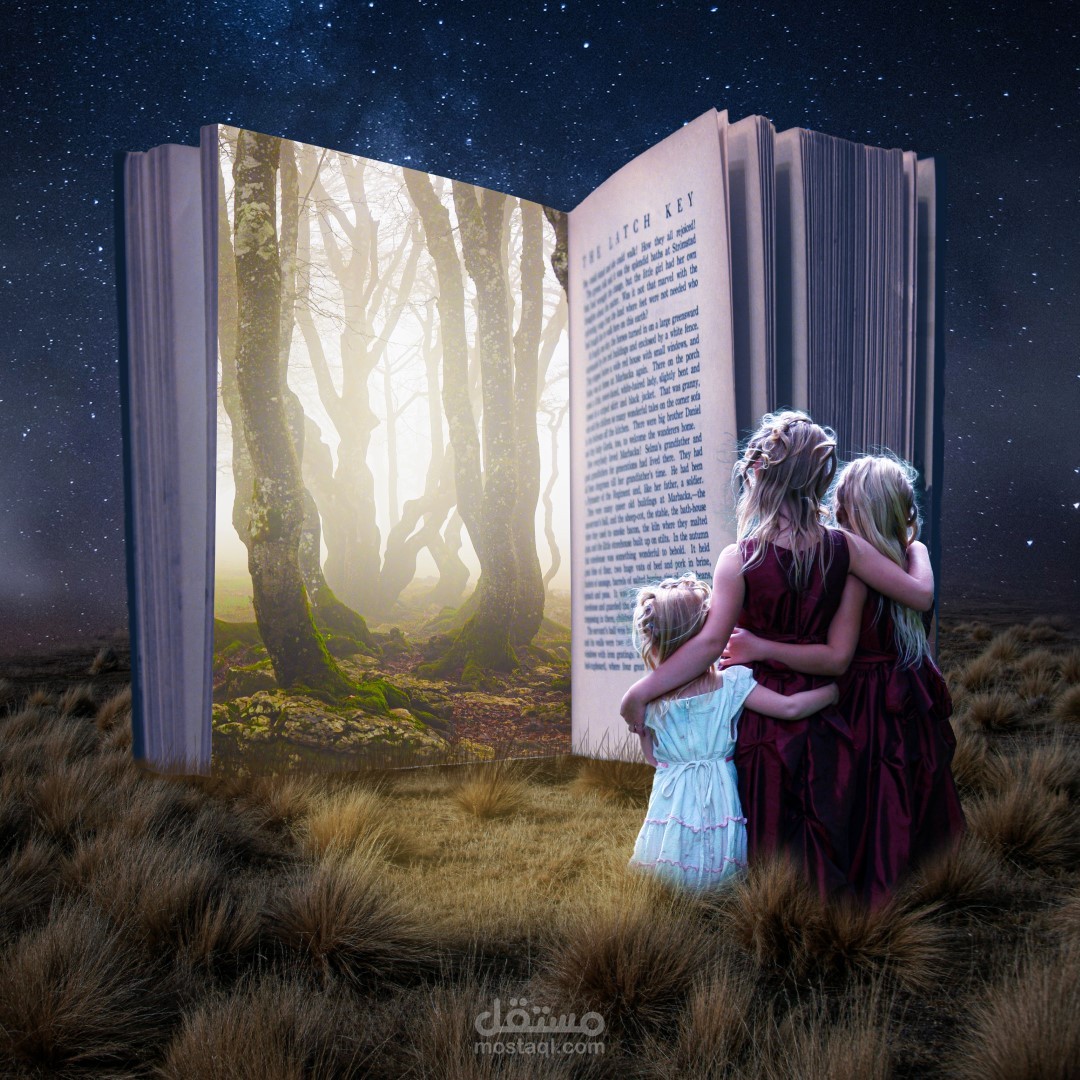 تصميم دمج صور ( كتاب الخيال ) Photo Manipulation