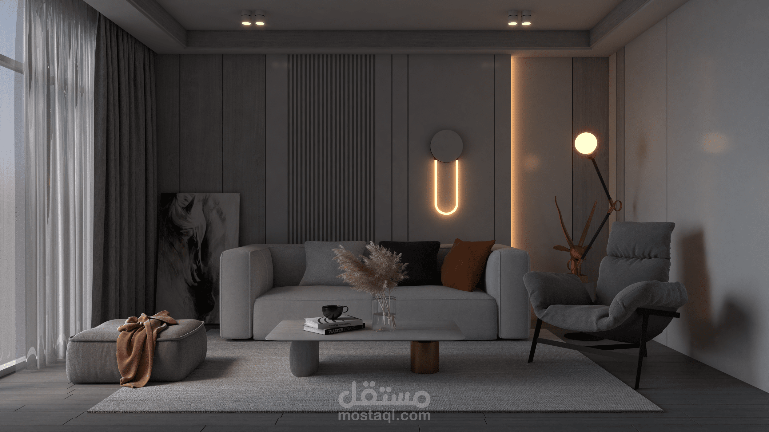 التصميم الداخلي لقاعة الجلوس