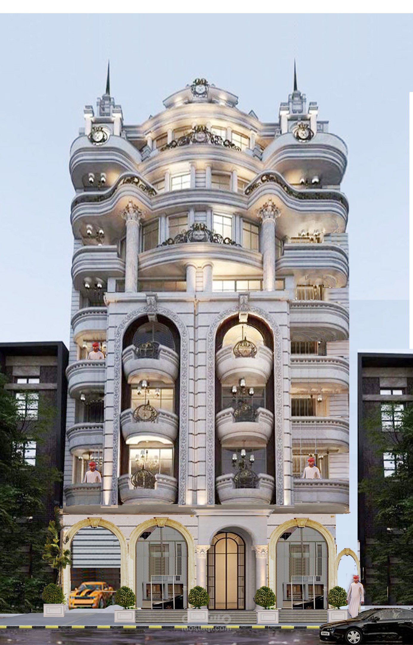 تصميم فندق ثلاثه نجوم يتكون من 7 طوابق باستخدام ( autocad arch ,sketchup ,lumion11,photoshop )