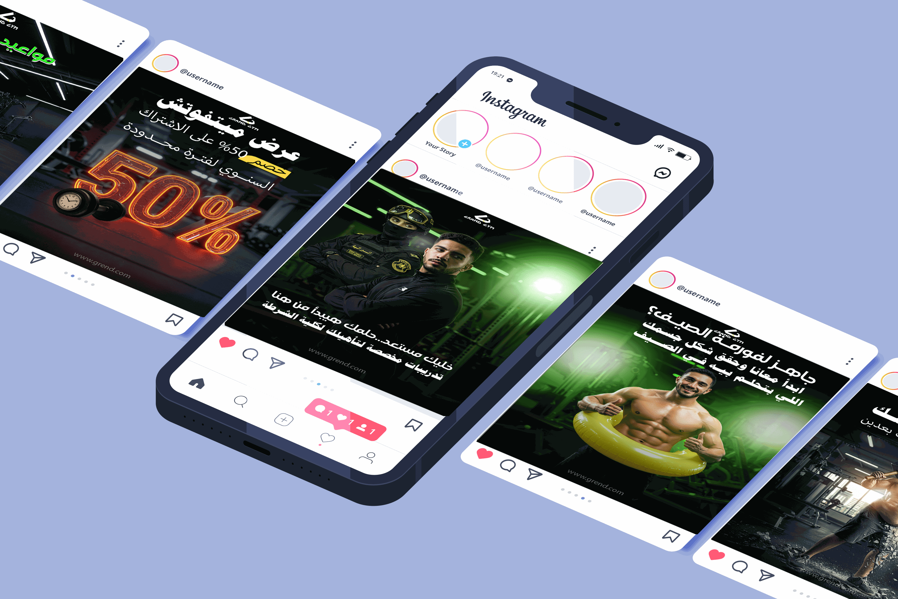 تصميم حملة سوشيال ميديا احترافية لنادي رياضي (Gym Social Media Campaign)