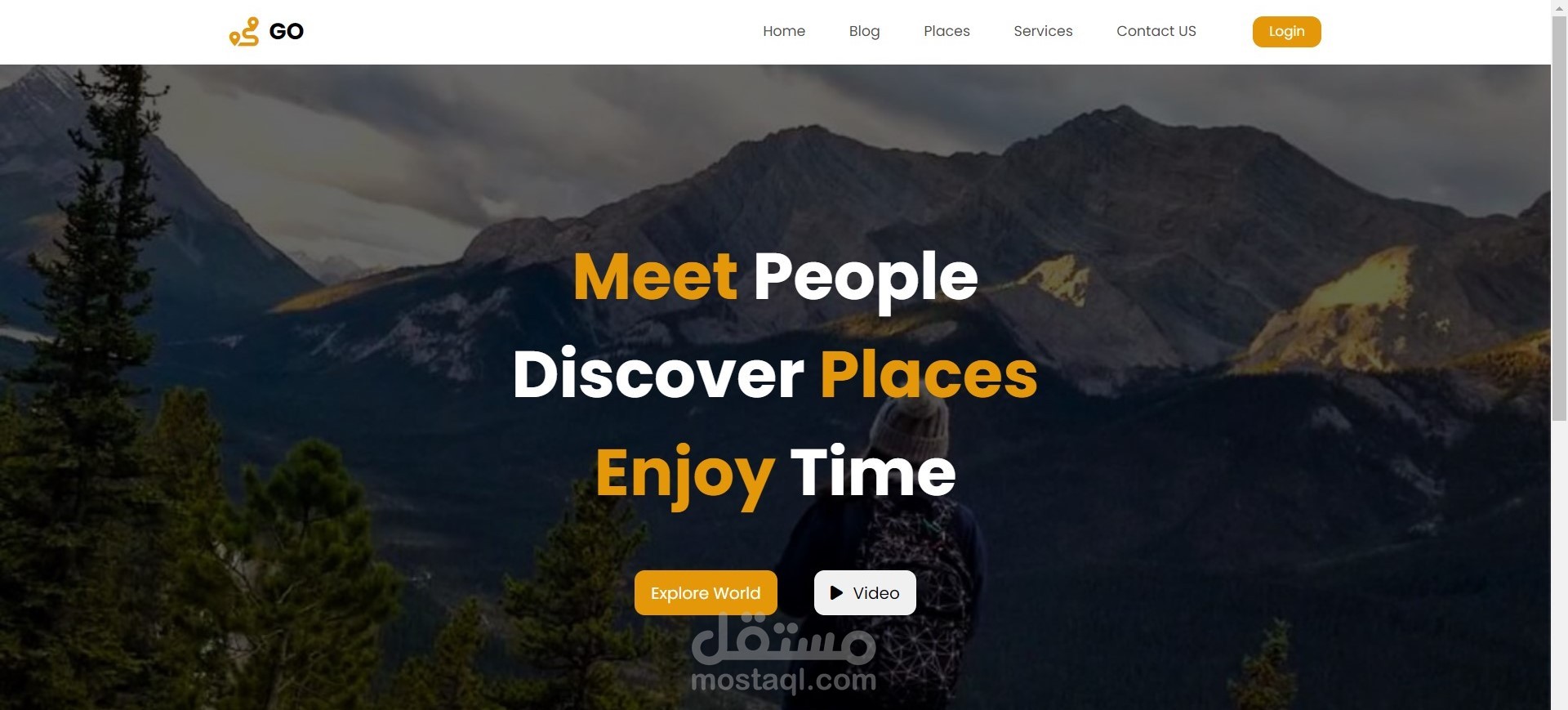 Travelling Website Landing Page